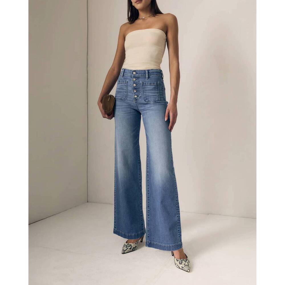 NEW LE JEAN georgia wide leg jean in hidden gem